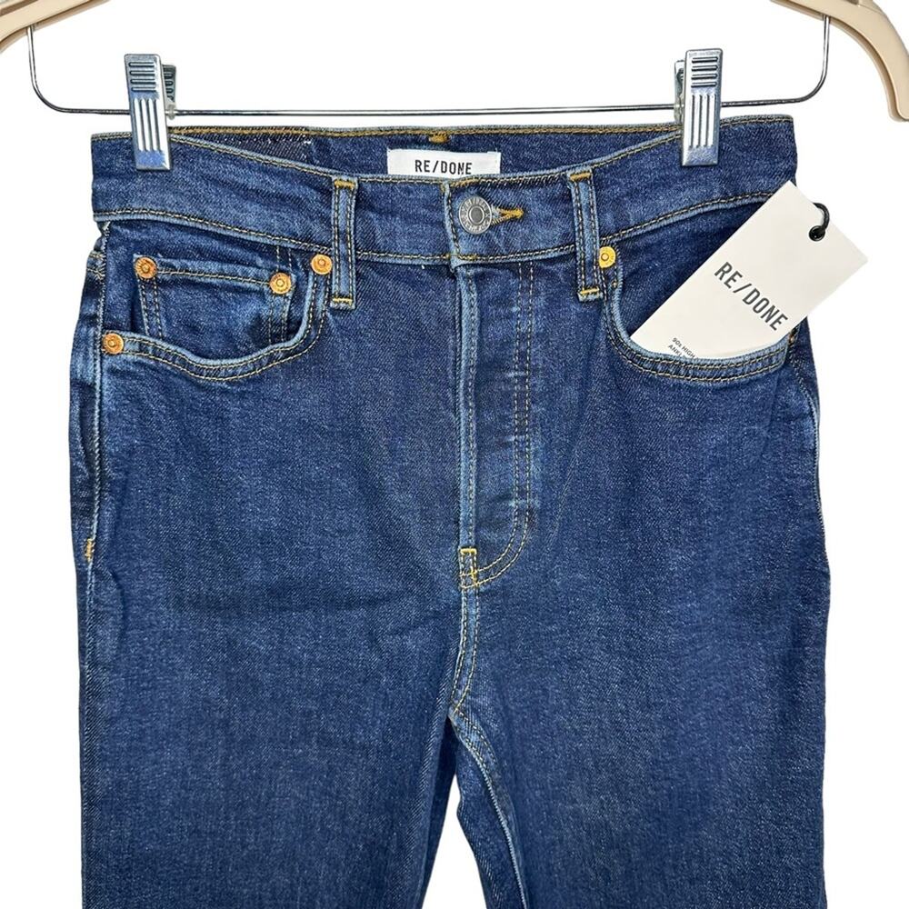 Re/Done 90s High Rise Ankle Crop Dark Rinse - Picture 3 of 9